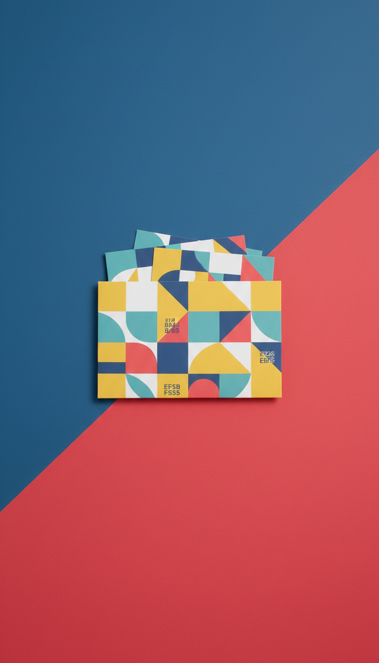 Mod Yellow Geometrics Postcard Set