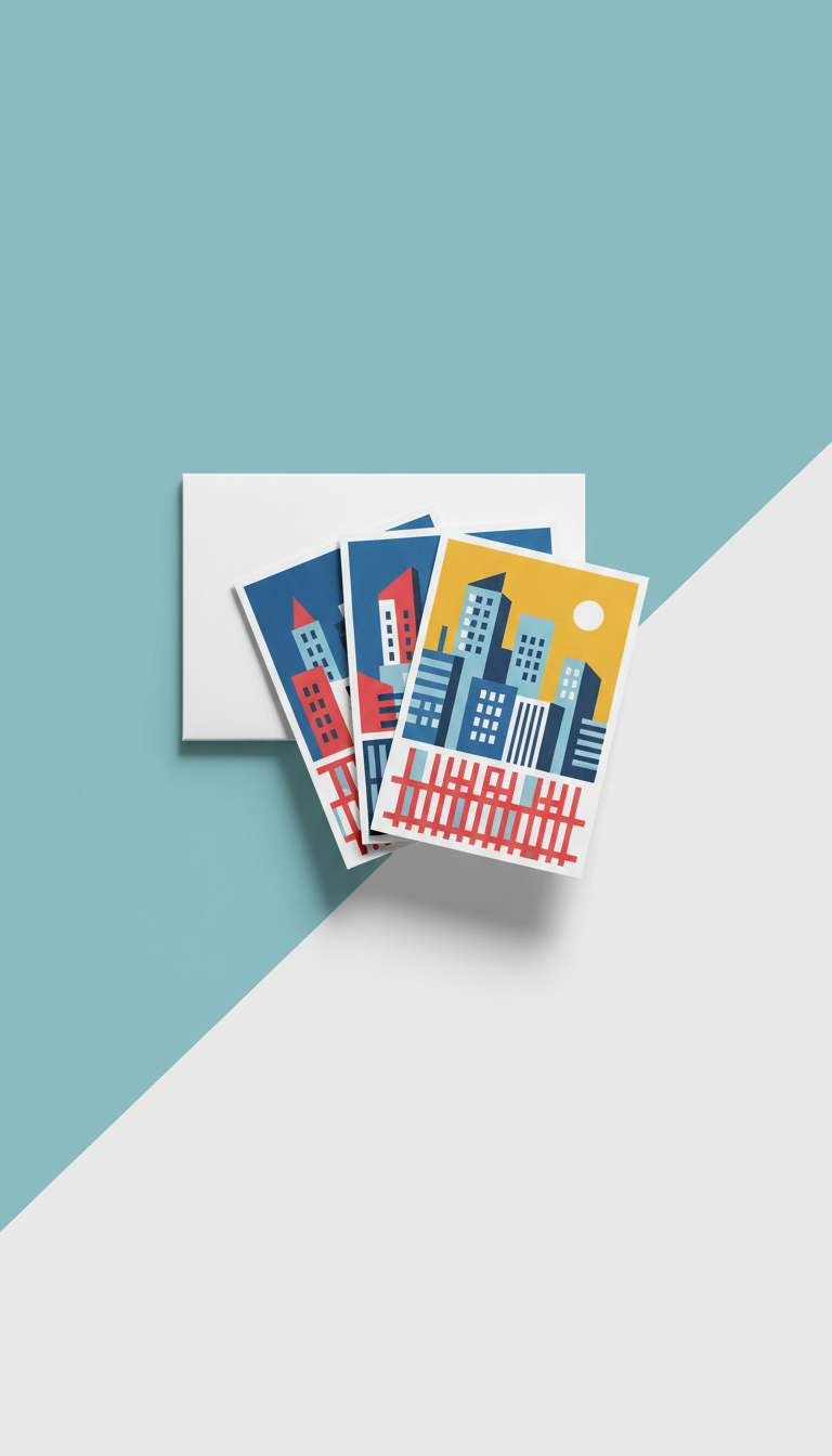 Pop Blue Cityscape Postcard Set